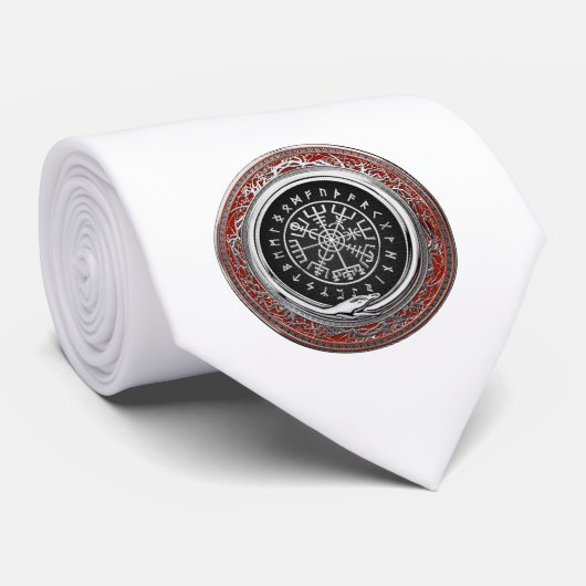 [700] Vegvisir - Viking Silver Magic Runass Stropdas (Opgerold)