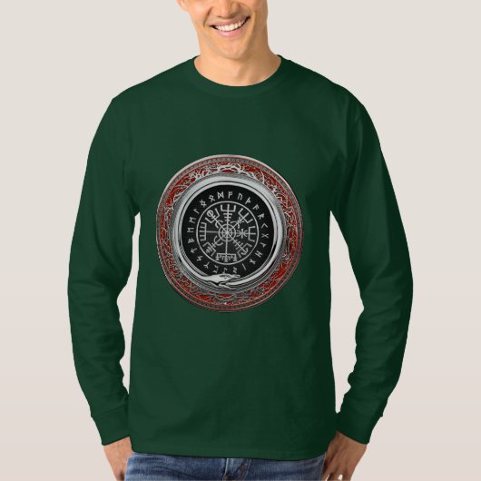 [700] Vegvisir - Viking Silver Magic Runass T-shirt (Voorkant)