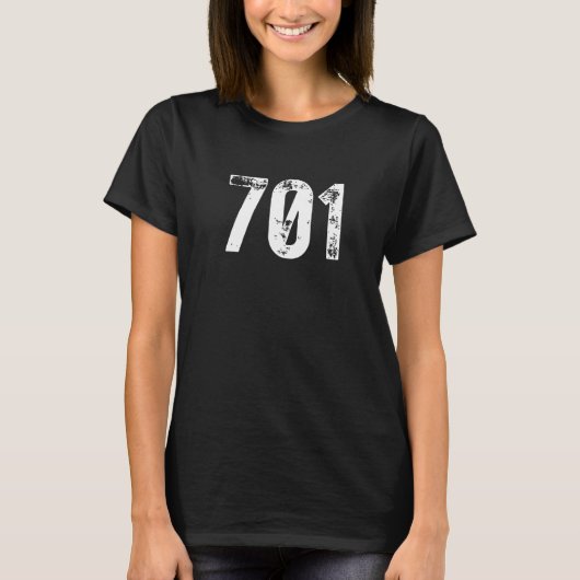 701 Gebied Code North Dakota Mobile Telephone Area T-shirt (Voorkant)