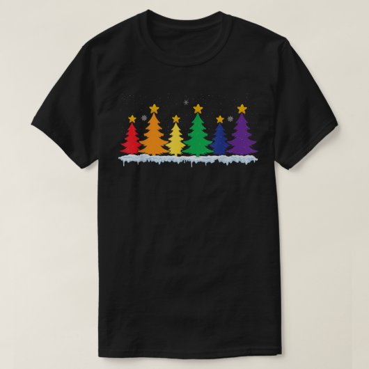 702p LGBT-vlag kerstboom, kwaadwillige feestdagen, T-shirt (Design voorkant)