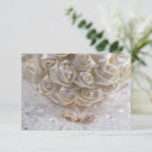 7060-Bruidsboeket met Trouwringen Kaart (Staand voorkant)