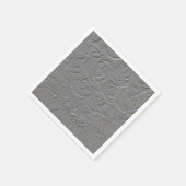 7060-E-Embossed bruiloftsboeket met ringen Servet (Hoek)