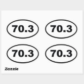 70.3 mijl Halve Triathlon Ovale Sticker (Vel)