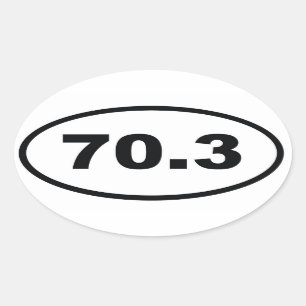 70.3 mijl Halve Triathlon Ovale Sticker