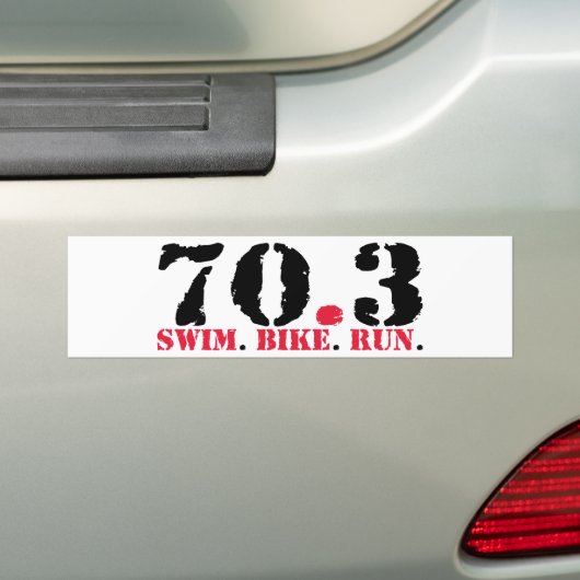 70.3 Swim Bike Run Bumpersticker (Op auto)