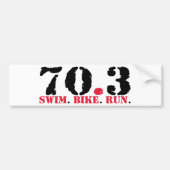 70.3 Swim Bike Run Bumpersticker (Voorkant)