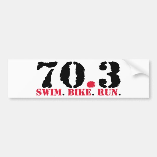 70.3 Swim Bike Run Bumpersticker (Voorkant)