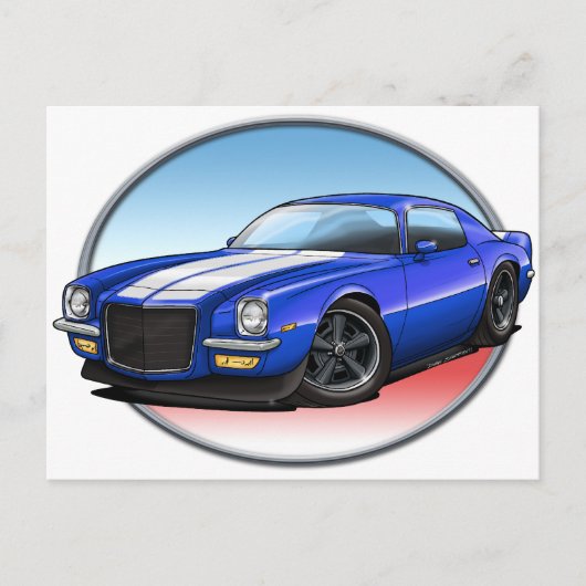 70-73 Blue W Camaro.png Briefkaart (Voorkant)