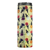 70 Afro plukken en bloemen Thermosbeker (Achterkant)