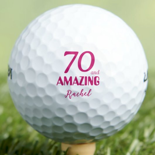 70 and Amazing Friend Gift – Roze 70e verjaardag Golfballen