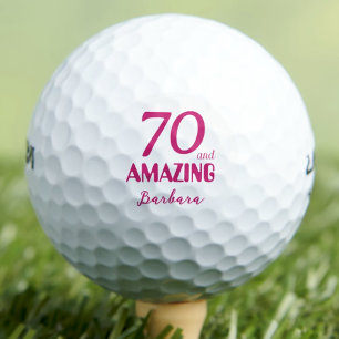 70 and Amazing Mom Gift – Roze 70e verjaardag Golfballen