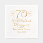 70 and Fabulous 70th Starburst Verjaardagsfeest Folie Servetten (Voorkant)