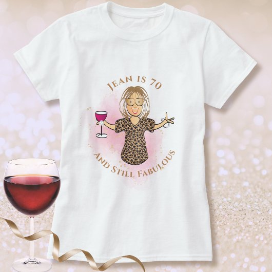  70 and Fabulous Female Cartoon 70th Birthday  T-shirt
