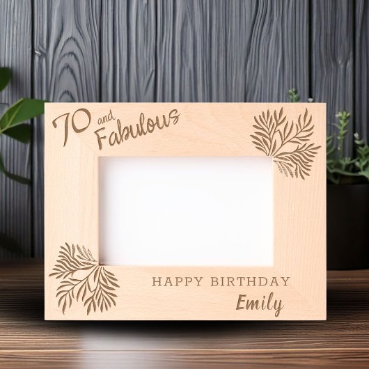 70 and Fabulous Foliage 70e verjaardag Gegraveerde Lijstjes