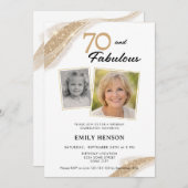 70 and Fabulous Gold 2 Photo Birthday Kaart (Voorkant / Achterkant)