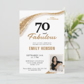 70 and Fabulous Gold 70th Birthday Kaart (Staand voorkant)