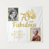 70 and Fabulous Gold Foliage 2 Foto Verjaardag Wandkleed (Voorkant)