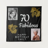 70 and Fabulous Gold Foliage 2 Foto Verjaardag Wandkleed (Voorkant)