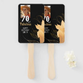 70 and Fabulous Gold Foliage 70th Birthday Photo Handwaaier (Voorkant en achterkant)