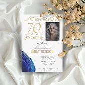 70 and Fabulous Gold Ornament 70th Birthday Foto Kaart