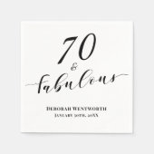 70 and Fabulous Seventy Birthday Elegant Script Servet (Voorkant)
