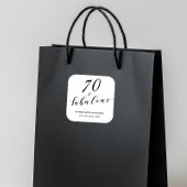 70 and Fabulous Seventy Birthday Elegant Script Vierkante Sticker