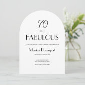 70 and Fabulous Seventy Birthday Invitation Kaart (Staand voorkant)