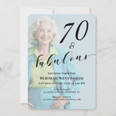 70 and Fabulous Sixtieth Birthday Photo Script Inv Kaart (Voorkant)