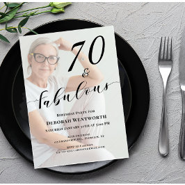 70 and Fabulous Sixtieth Birthday Photo Script Inv Kaart