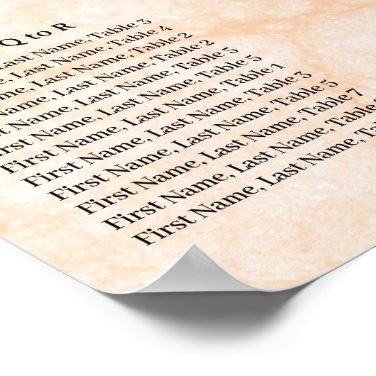 70 Birthday Foil Balloon Alphabetical Seating Plan Poster (Hoek)