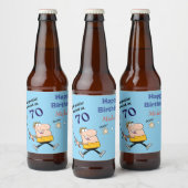 70 Birthday Golfer Bier Etiket (Flessen)