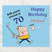 70 Birthday Golfer Bier Etiket (Enkel label)