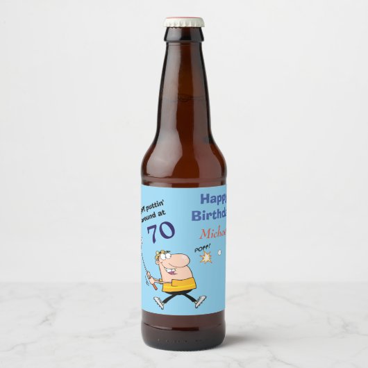 70 Birthday Golfer Bier Etiket (Voorkant)
