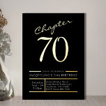 70 Black 70th Birthday Party Gold Folie Uitnodiging<br><div class="desc">Geniet van deze gedenkwaardige gelegenheid met luxe 70ste verjaardagsuitnodigingen in het zwart met gouden folie. Viel de speciale mijlpaal om 70 te draaien met deze one-of-a-kind uitnodigingen. Het gestroomlijnde en moderne ontwerp is een aanvulling op elke stijl van decor, terwijl de gouden folie alleen maar de juiste hoeveelheid glans en...</div>