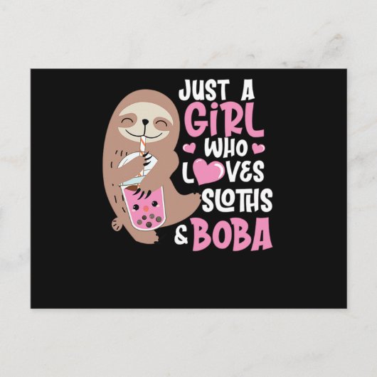 70.Boba Tea is gewoon een meisje dat van Sloths Bo Uitnodiging Briefkaart (Voorkant)