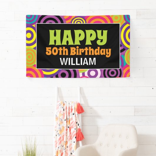 70 Colorful Circles Birthday Spandoek (Insitu)