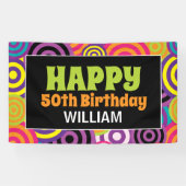 70 Colorful Circles Birthday Spandoek (Horizontaal)