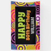70 Colorful Circles Birthday Spandoek (Verticaal)