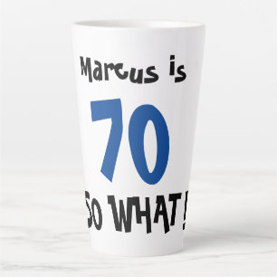 70 Dan wat Leuke Positieve Typografie 70ste Verjaa Latte Mok