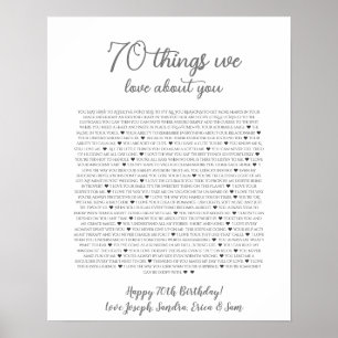 70 dingen die we van je leuk vinden poster