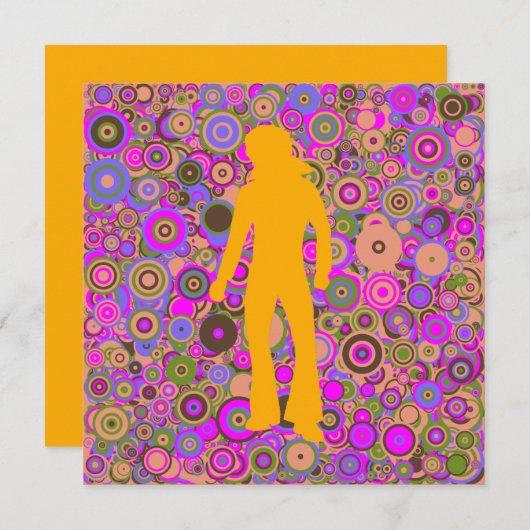 70 disco-partij, multicolor aanpasbaar kaart (Voorkant / Achterkant)