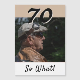 70 Dus wat Beige Modern 70ste Verjaardag Magneetka