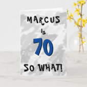 70 dus wat een grappig citaat en naam Blue 70th Bi Kaart (Gele Bloem)