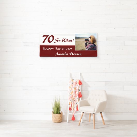 70 Dus wat een grappige 70e verjaardag foto Spandoek (Insitu)
