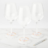 70 Dus wat een grappige Bloem Waterverf 70ste Verj Wijnglaslabel (Set)