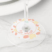 70 Dus wat een grappige Bloem Waterverf 70ste Verj Wijnglaslabel (Dichtbij)