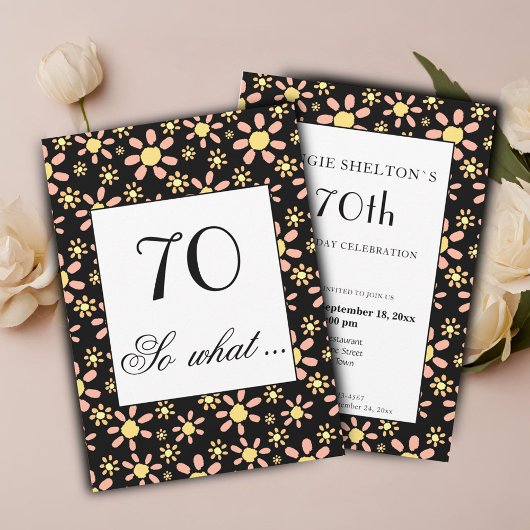 70 dus wat een grappige Floral 70e verjaardag Uitn Kaart