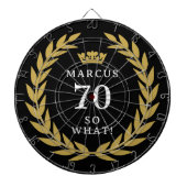 70 Dus wat een grappige Laurel Krans Kroon 70e ver Dartbord (Voorkant)