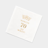 70 Dus wat een grappige Laurel Krans Kroon 70e ver Folie Servetten (Links)