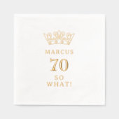 70 Dus wat een grappige Laurel Krans Kroon 70e ver Folie Servetten (Voorkant)